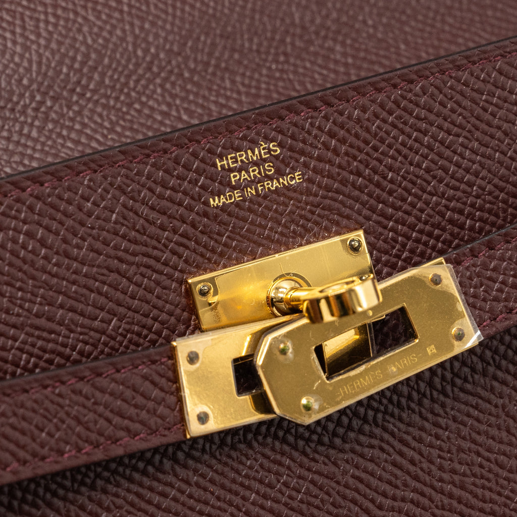HERMES KELLY TO GO EPSOM 57 BORDEAUX GHW