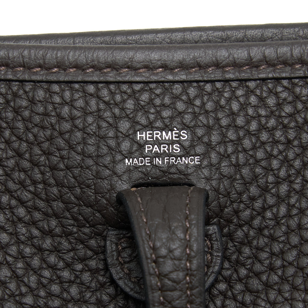 HERMES MINI EVELYN CLEMENCE EBENE/HAVANE SHW