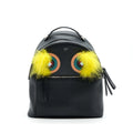 FENDI MONSTER BACKPACK IN BLACK WITH YELLOW FUR
