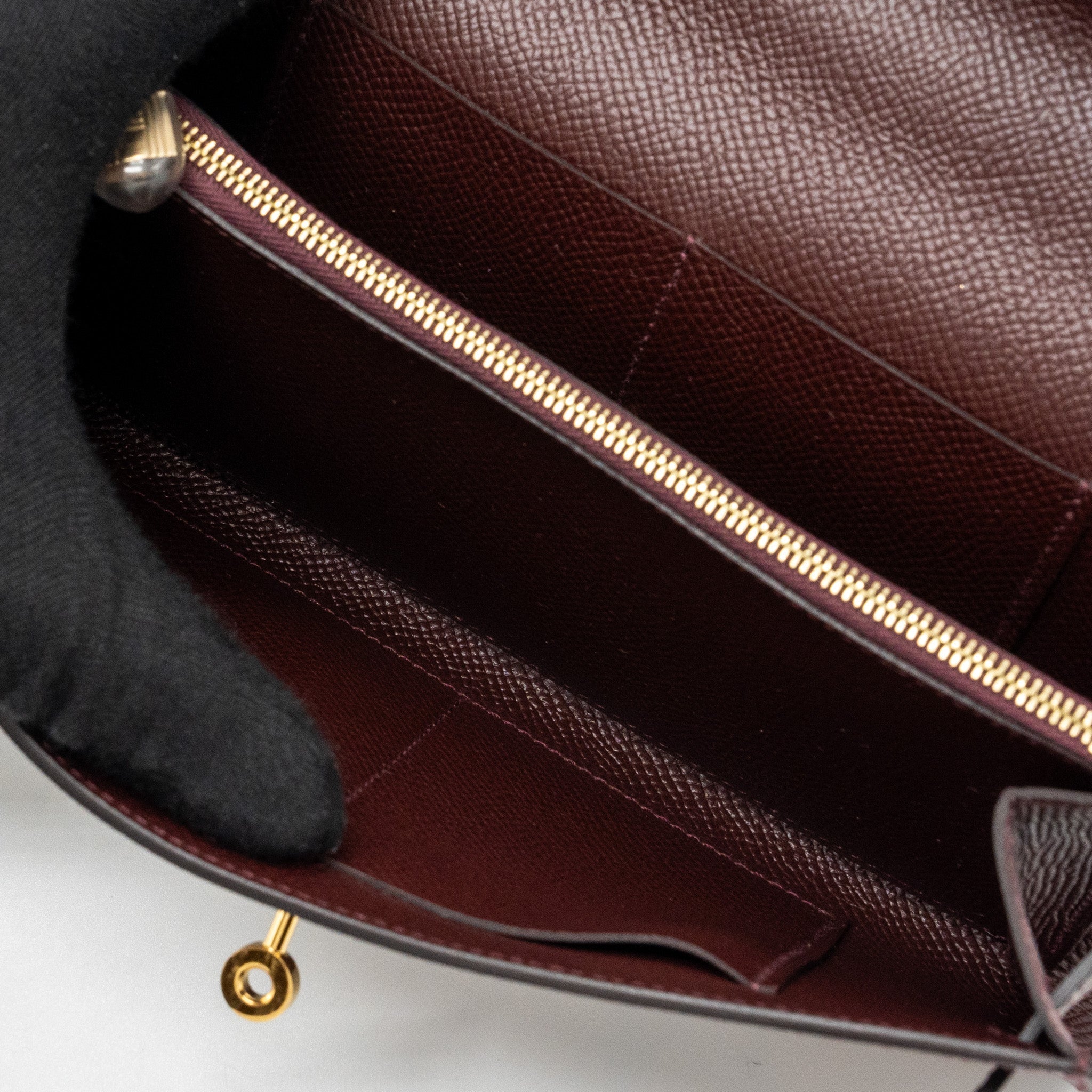 HERMES KELLY TO GO EPSOM 57 BORDEAUX GHW