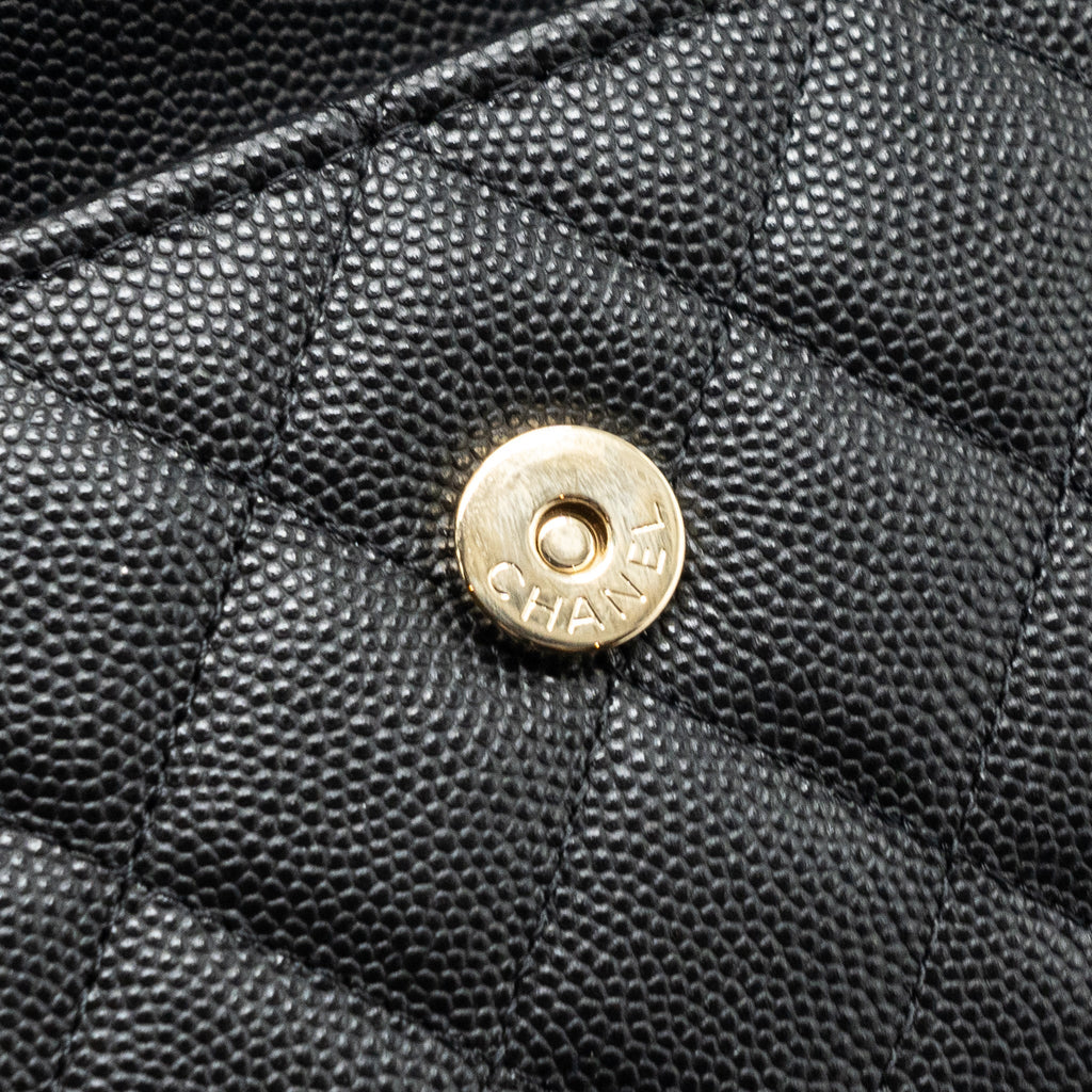 CHANEL 23P TOP HANDLE MINI FLAP BAG WITH CHAIN CAVIAR BLACK LGHW (MICROCHIP)