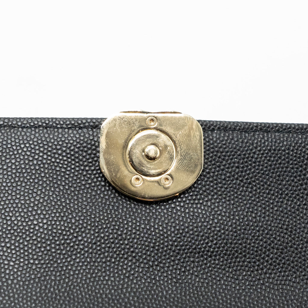 CHANEL 23P TOP HANDLE MINI FLAP BAG WITH CHAIN CAVIAR BLACK LGHW (MICROCHIP)