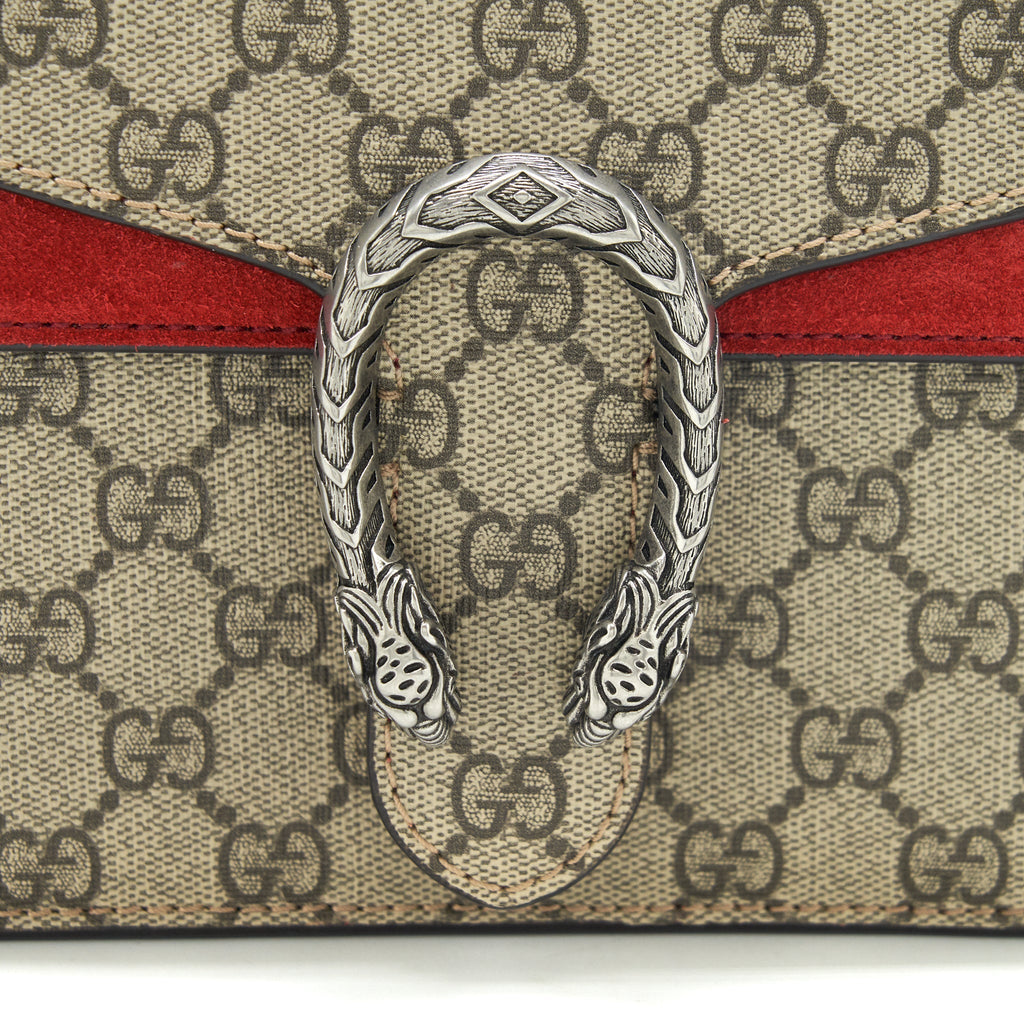 GUCCI MINI DIONYSUS RED SUEDE CROSSBODY BAG