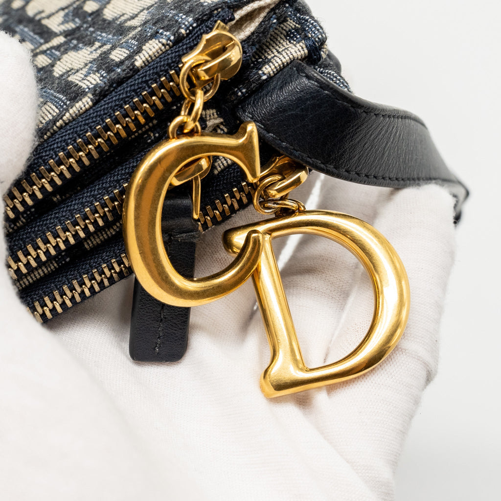 DIOR SADDLE TRIO POUCH WITH STRAP OBLIQUE CANVAS GHW