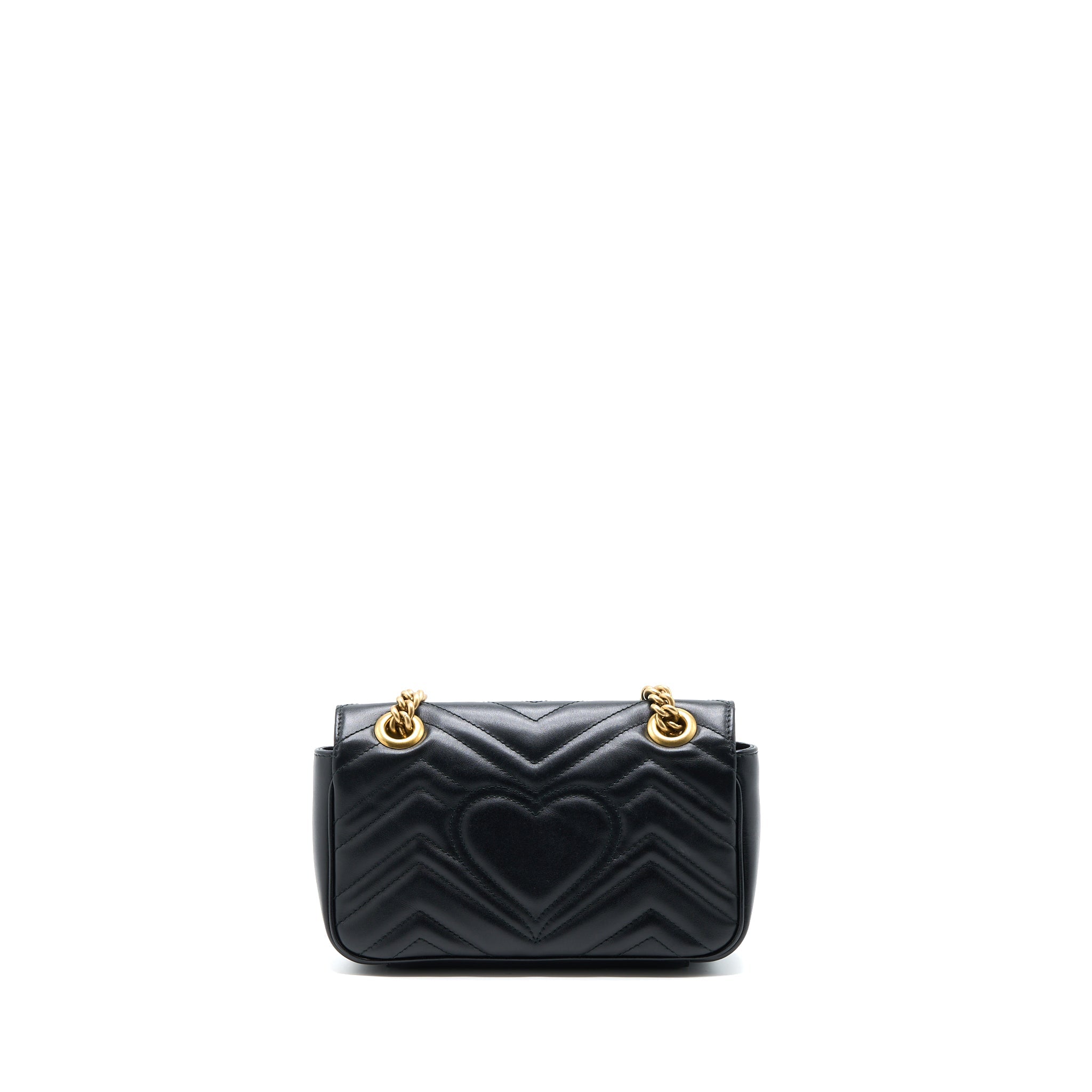 GUCCI SMALL MARMONT SHOULDER BAG CALFSKIN BLACK GHW
