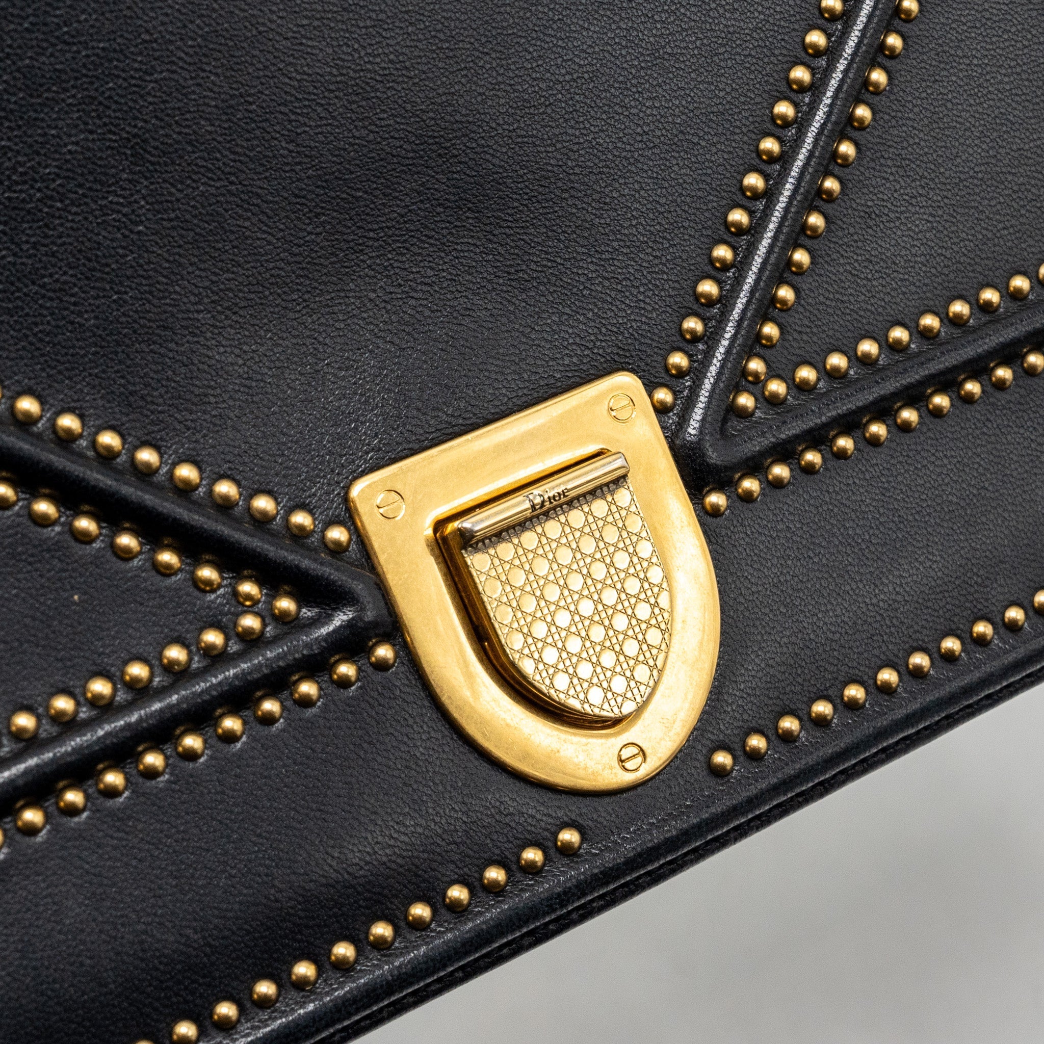 DIOR MEDIUM STUDDED DIORAMA LAMBSKIN BLACK GHW