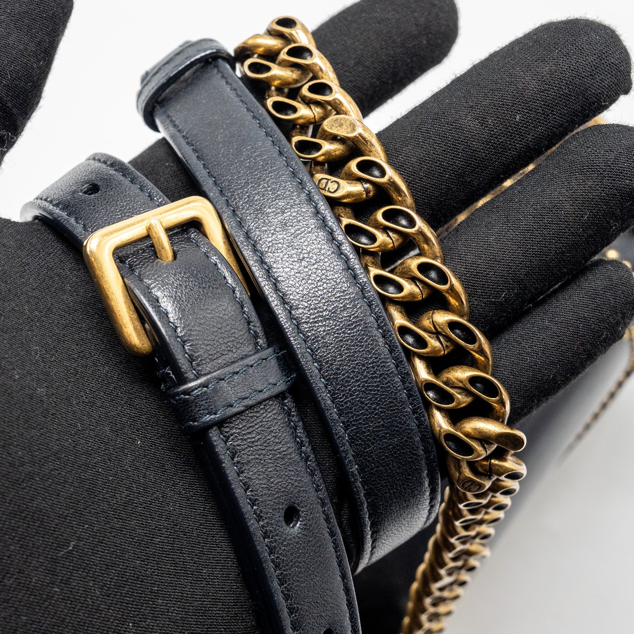 DIOR MEDIUM STUDDED DIORAMA LAMBSKIN BLACK GHW