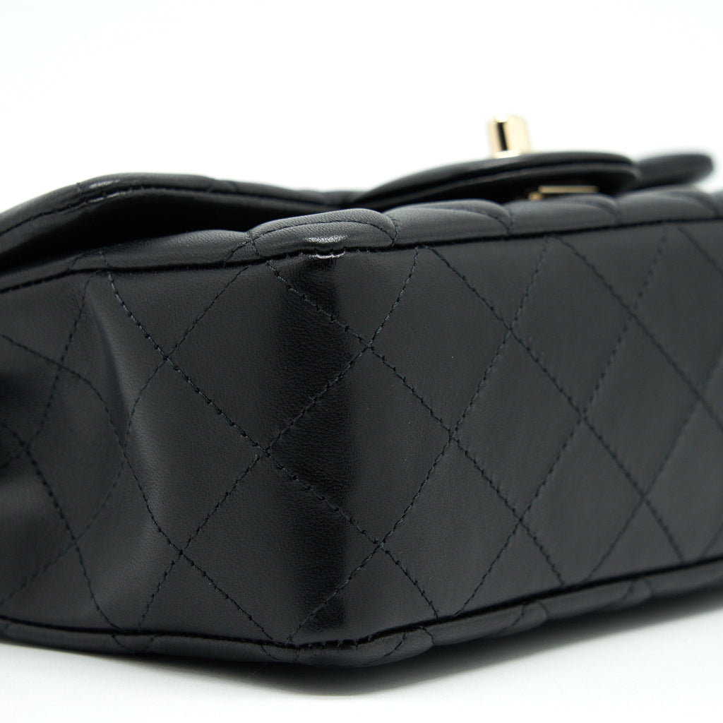 CHANEL MINI RECTANGULAR FLAP BAG LAMBSKIN LGHW(MICROCHIP)