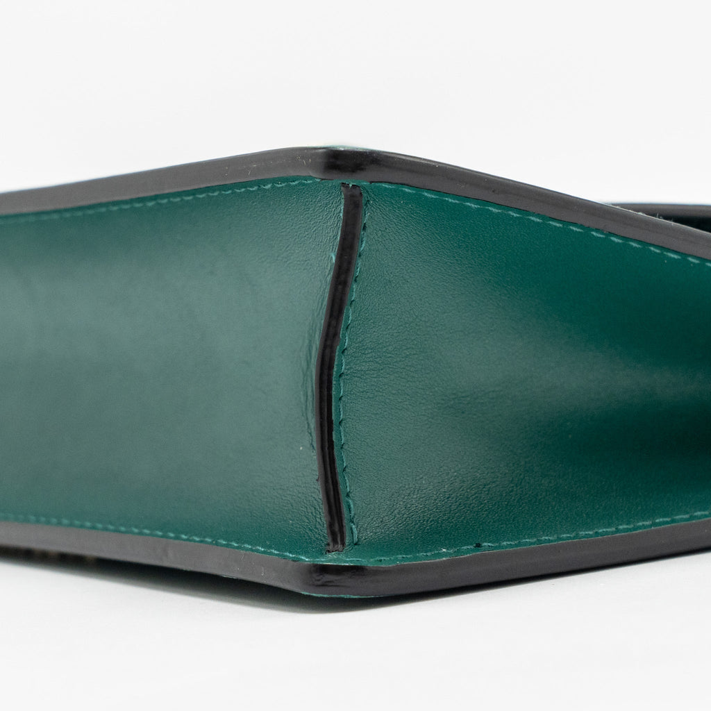 BVLGARI SERPENTI FOREVER WALLET ON CHAIN CALFSKIN GREEN LGHW