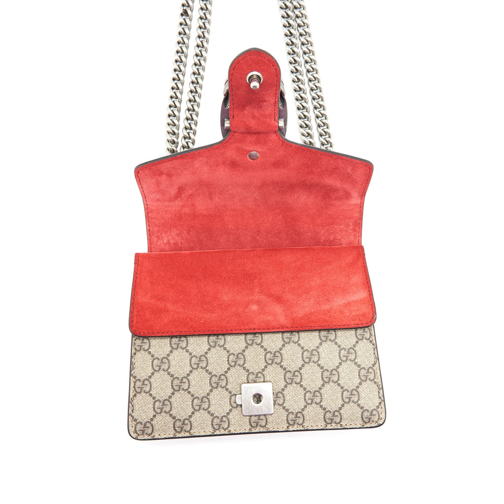 GUCCI MINI DIONYSUS RED SUEDE CROSSBODY BAG