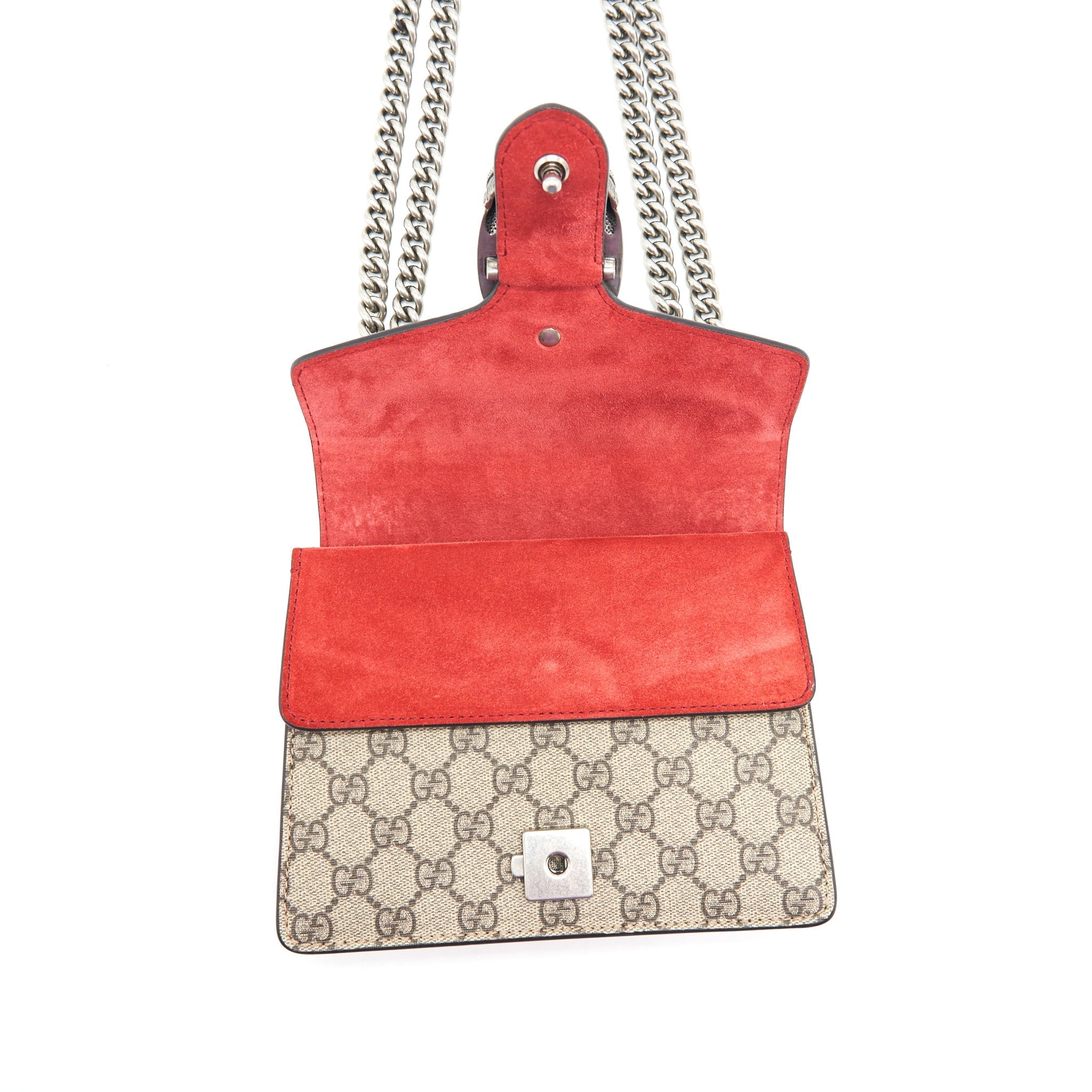 GUCCI MINI DIONYSUS RED SUEDE CROSSBODY BAG