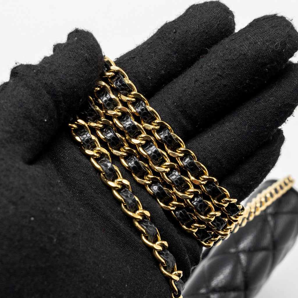 CHANEL CLASSIC WALLET ON CHAIN CAVIAR BLACK GHW(MICROCHIP)