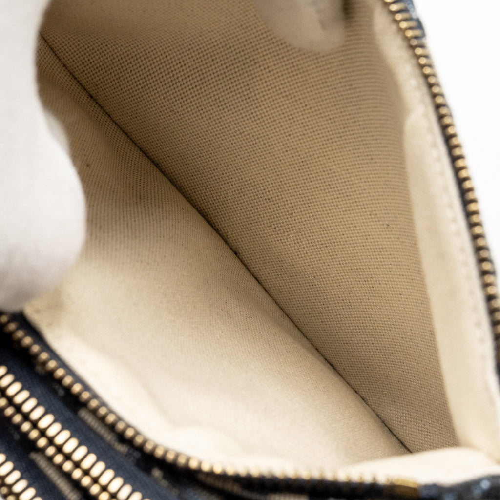 DIOR SADDLE TRIO POUCH WITH STRAP OBLIQUE CANVAS GHW