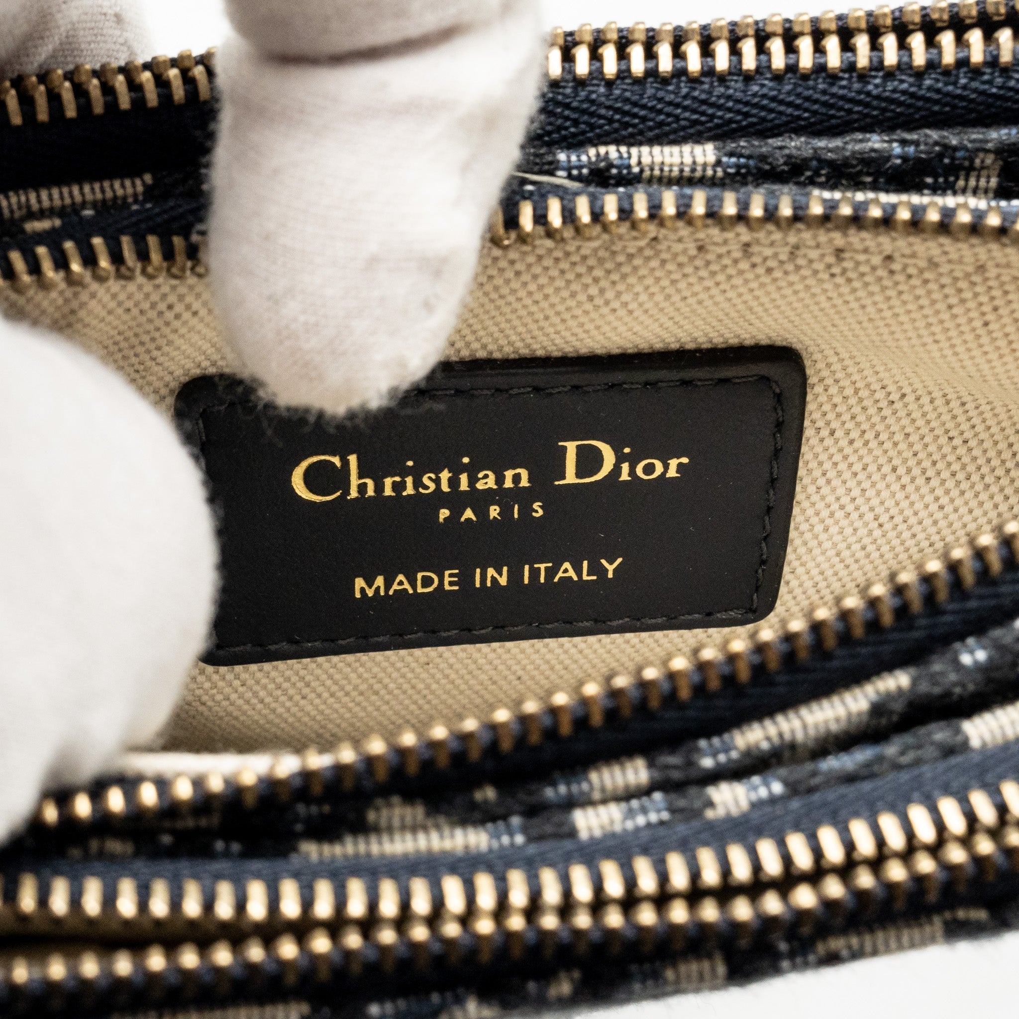DIOR SADDLE TRIO POUCH WITH STRAP OBLIQUE CANVAS GHW