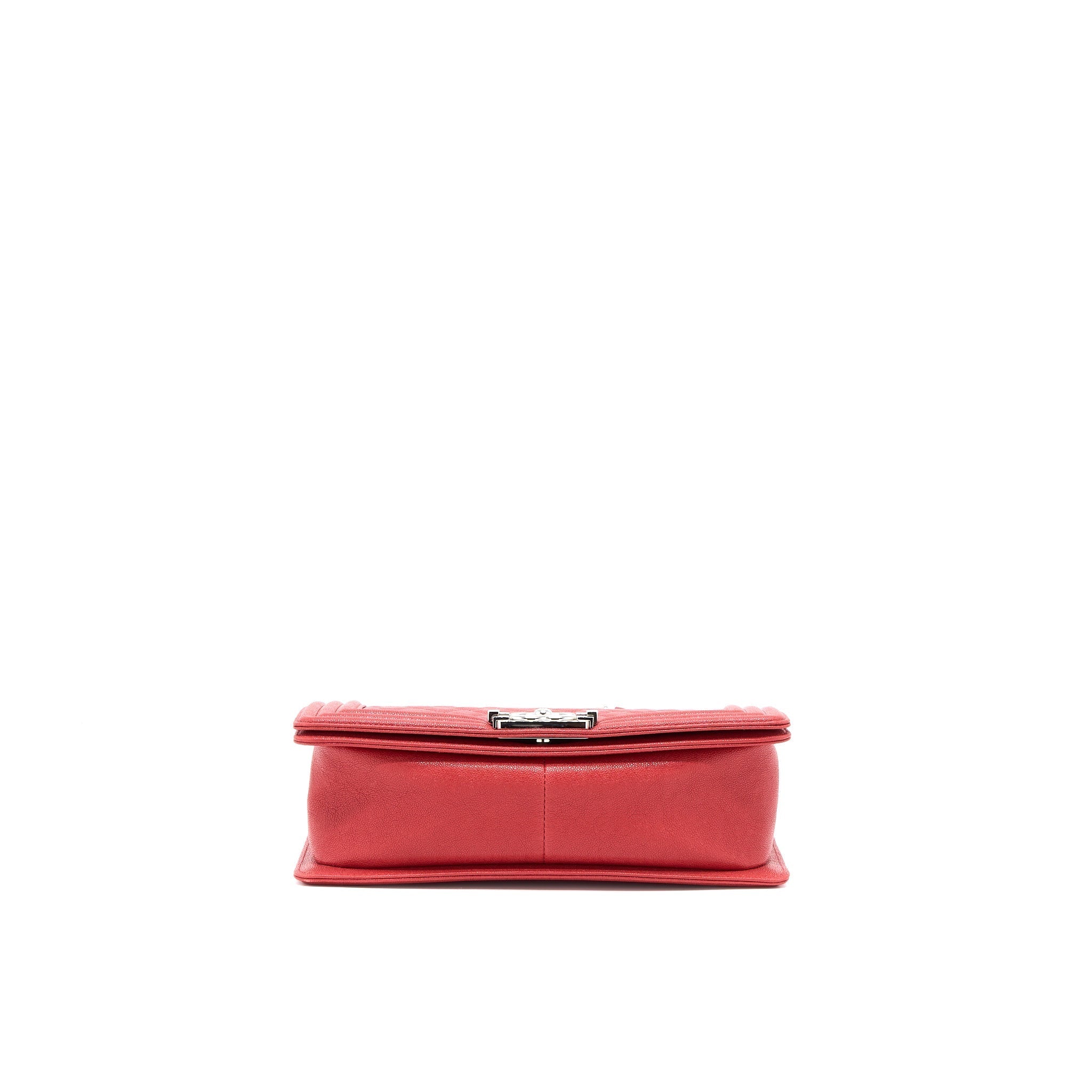 CHANEL MEDIUM BOY BAG CAVIAR RED SHW