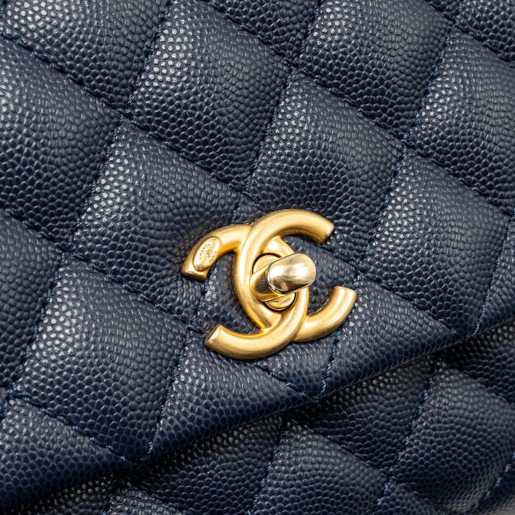 CHANEL SMALL COCO HANDLE CAVIAR NAVY GHW