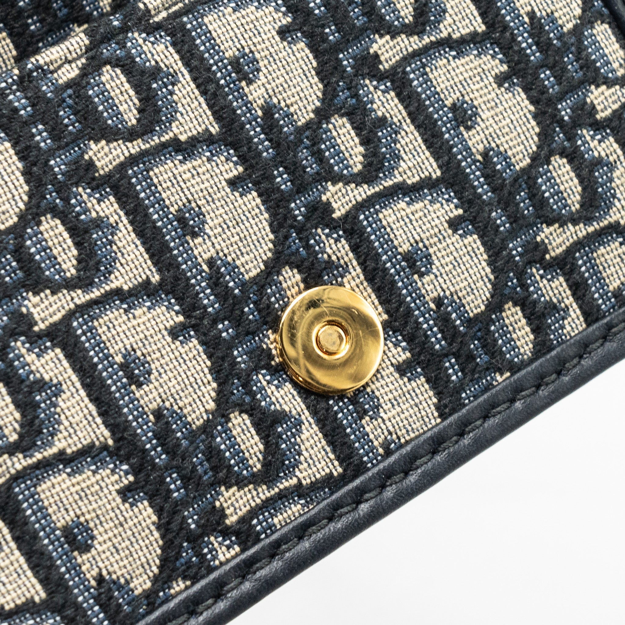 DIOR 30 MONTAIGNE POUCH WITH CHAIN CANVAS BLUE OBLIQUE GHW
