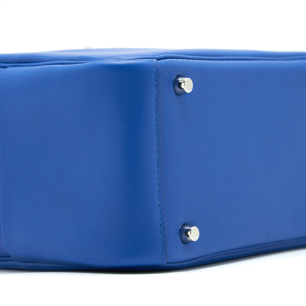 HERMES MINI LINDY SWIFT LEATHER BLUE FRANCE/ BLUE SAPHIR SHW