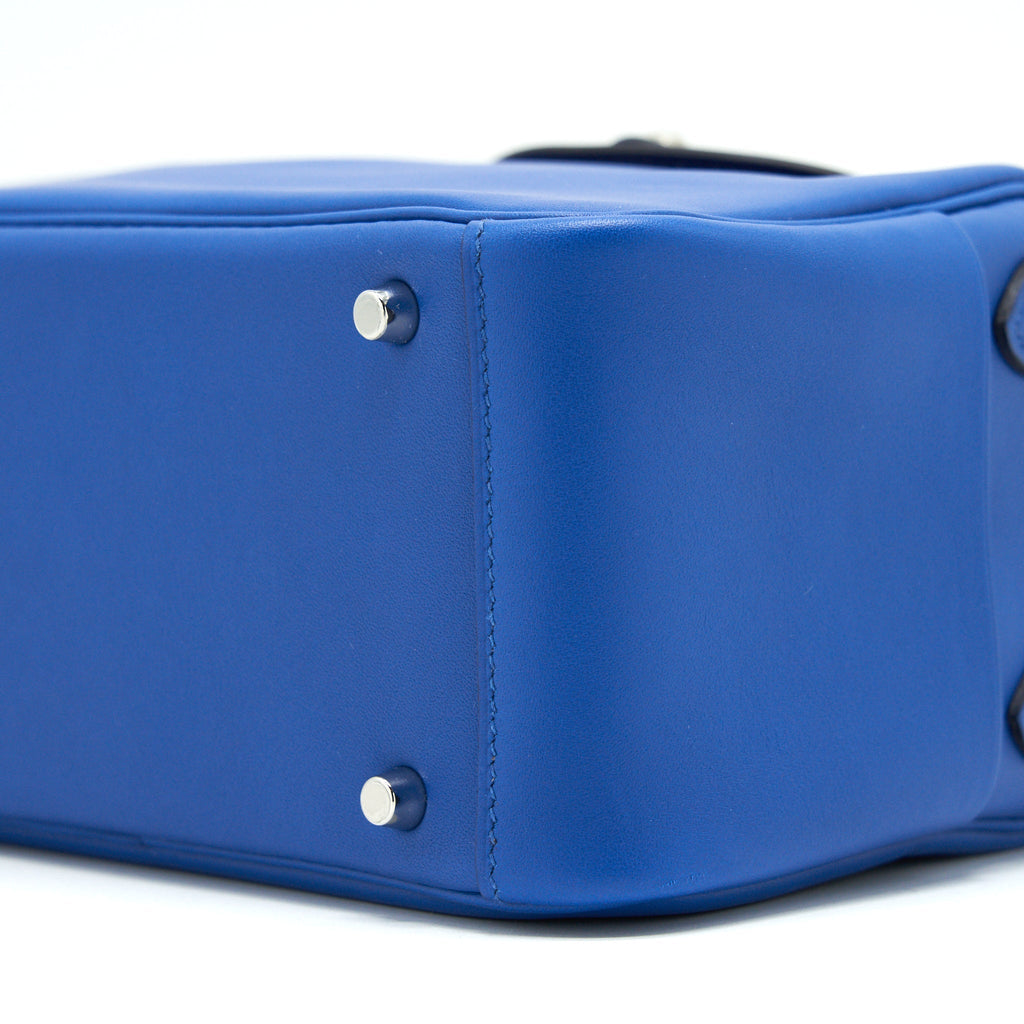 HERMES MINI LINDY SWIFT LEATHER BLUE FRANCE/ BLUE SAPHIR SHW