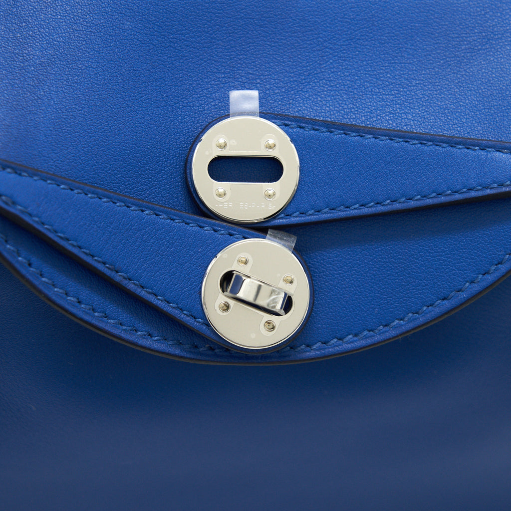 HERMES MINI LINDY SWIFT LEATHER BLUE FRANCE/ BLUE SAPHIR SHW