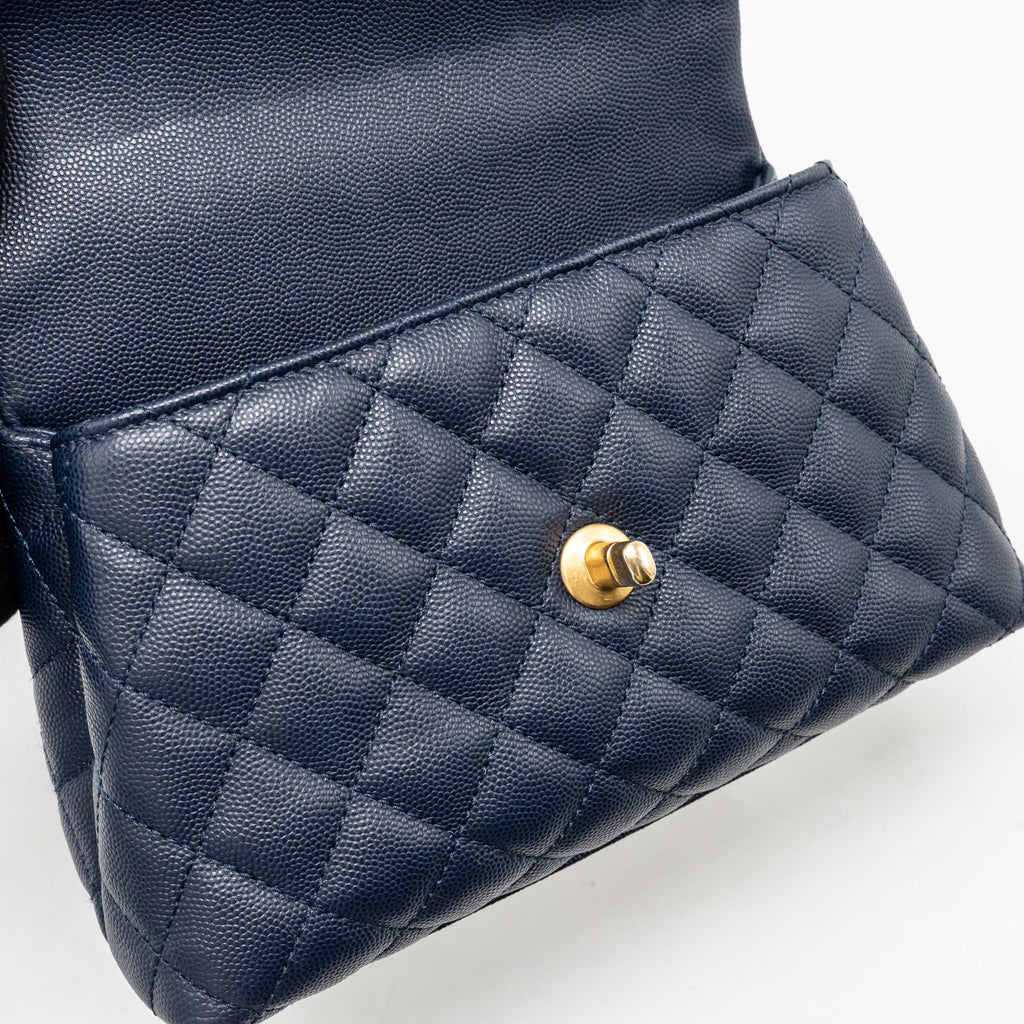 CHANEL SMALL COCO HANDLE CAVIAR NAVY GHW