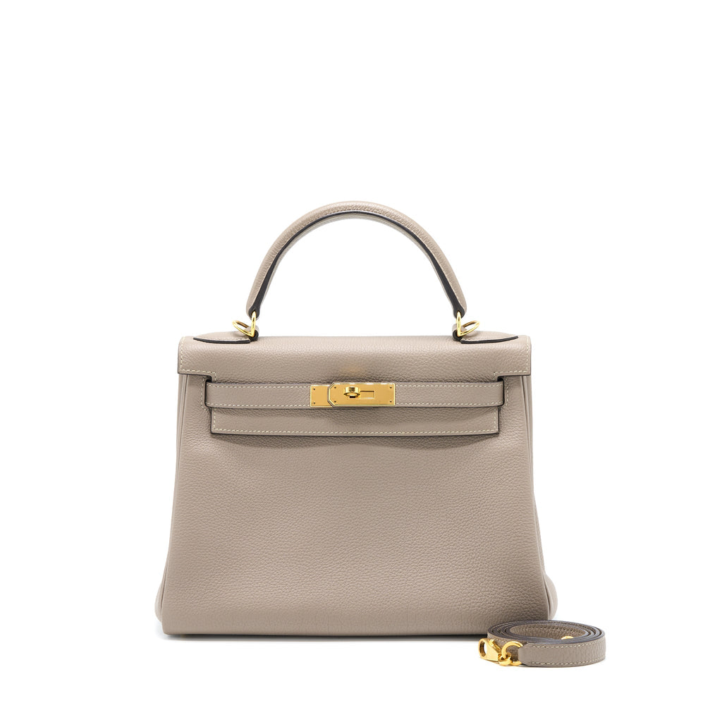 HERMES KELLY 28 TOGO M8 GRIS ASPHALTE GHW