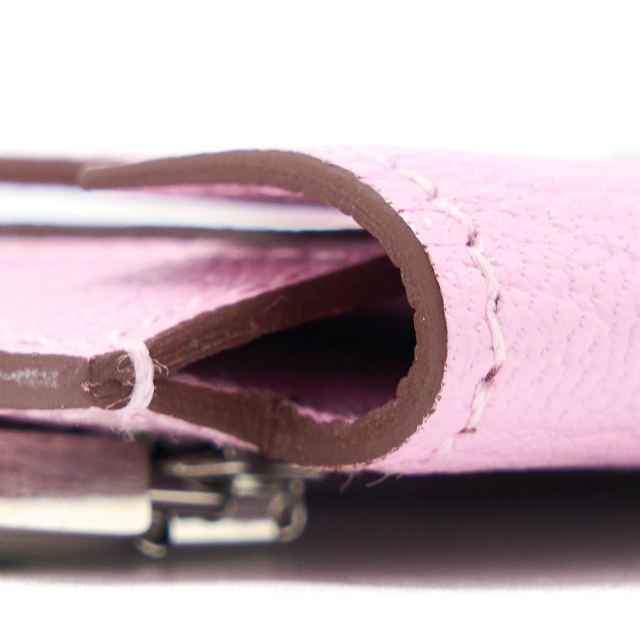 HERMES KELLY POCKET COMPACT CHEVRE MYSORE X9 MAUVE SYLVESTRE SHW