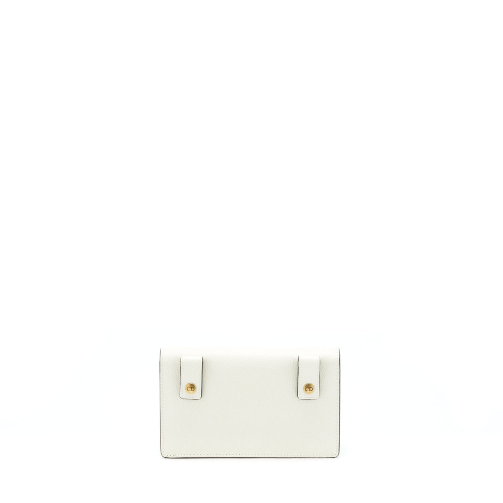 DIOR SADDLE BELT BAG GRAINED CALFSKIN WHITE GHW