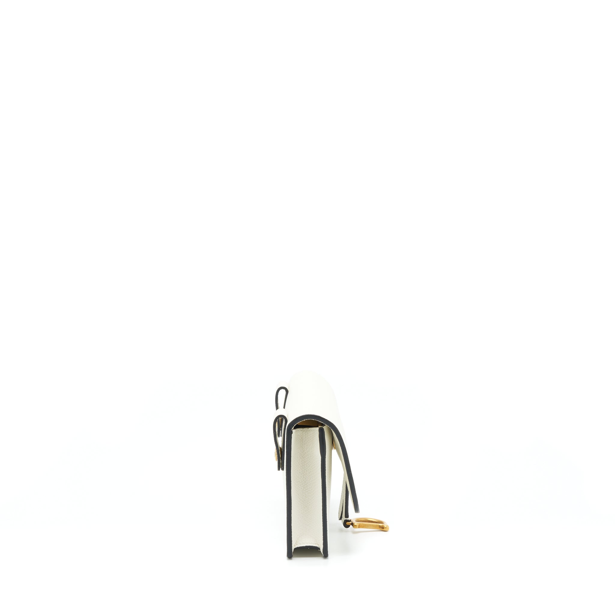 DIOR SADDLE BELT BAG GRAINED CALFSKIN WHITE GHW