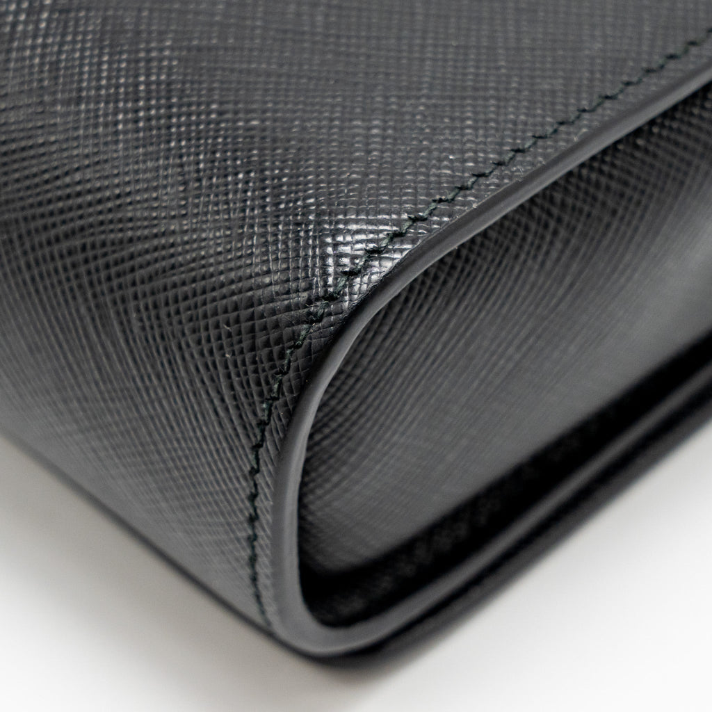 PRADA SAFFIANO CHAIN BAG CALFSKIN BLACK GHW