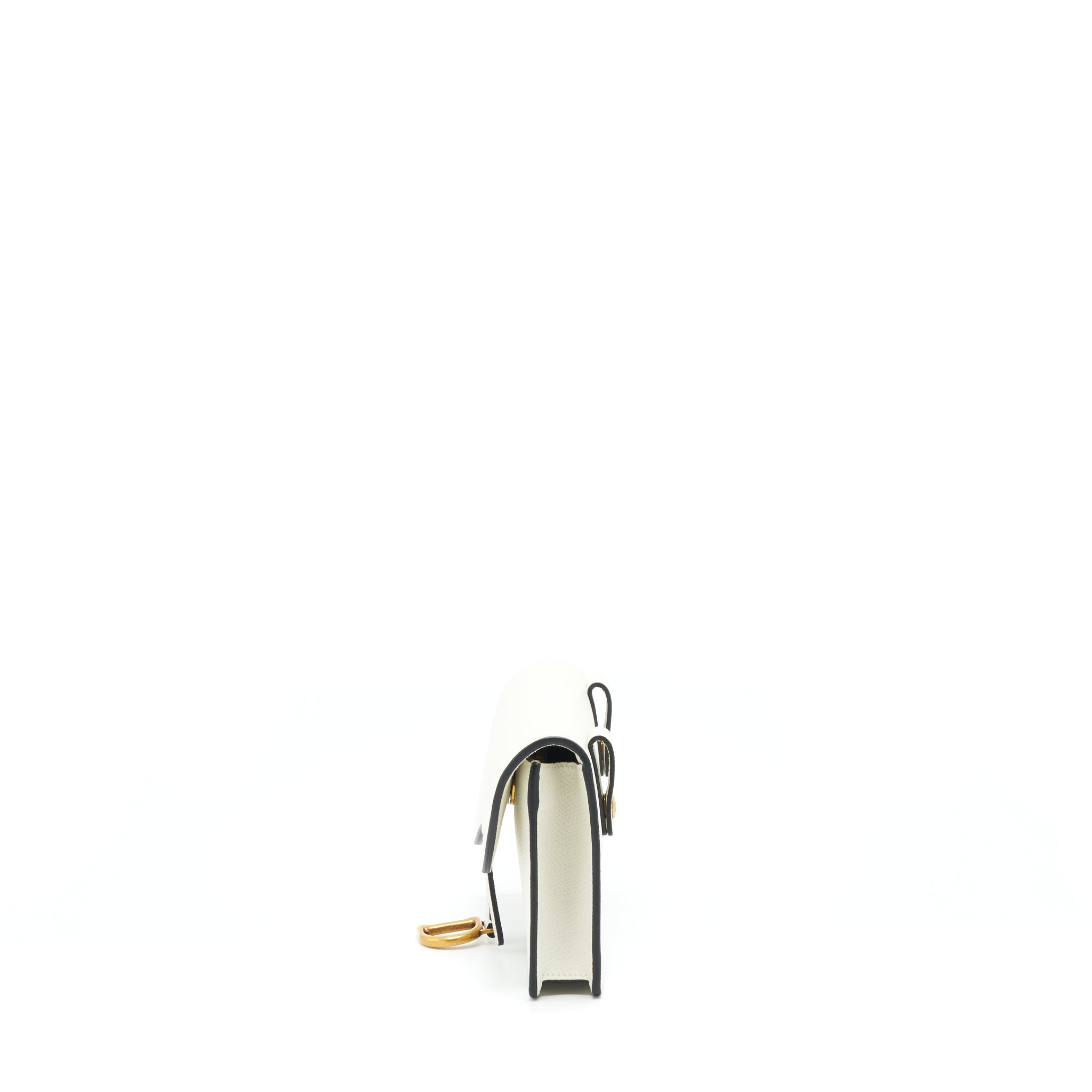 DIOR SADDLE BELT BAG GRAINED CALFSKIN WHITE GHW