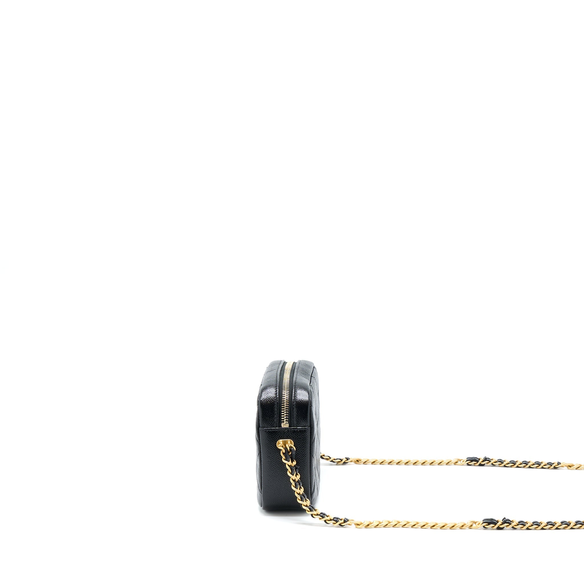 CHANEL 22P CAMERA CROSSBODY BAG CAVIAR BLACK GHW(MICROCHIP)