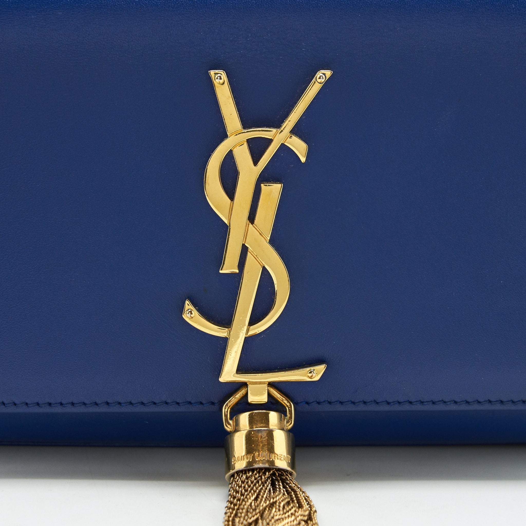 SAINT LAURENT/YSL MINI KATE BAG TASSEL ELECTRIC BLUE GHW