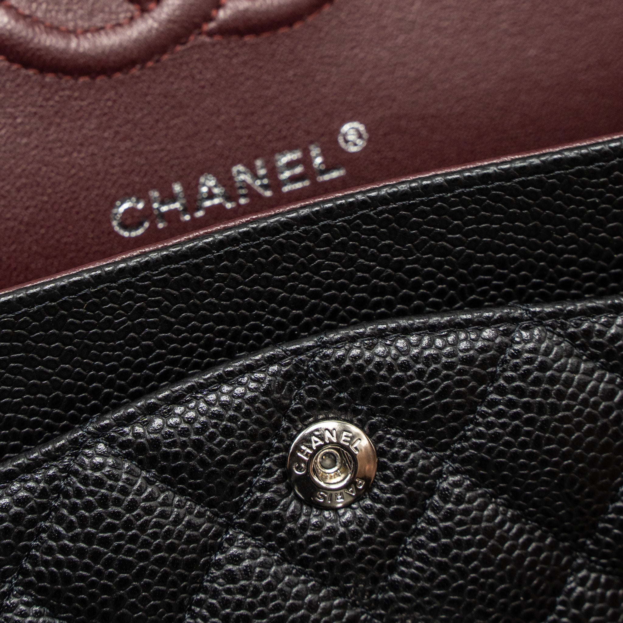 CHANEL SMALL CLASSIC DOUBLE FLAP BAG CAVIAR BLACK SHW (MICROCHIP)