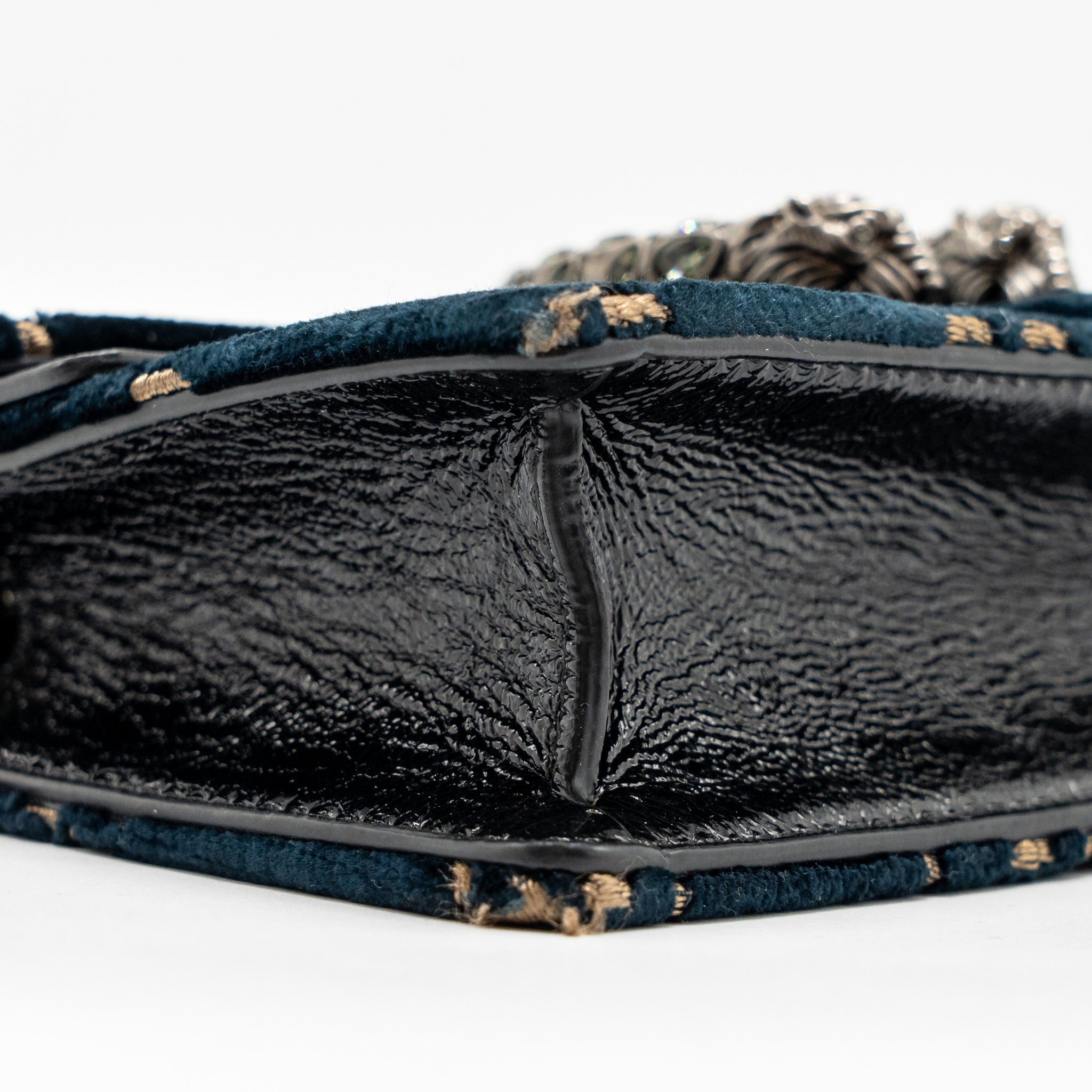GUCCI DIONYSUS SUPER MINI BAG VELVET DARK BLUE SHW