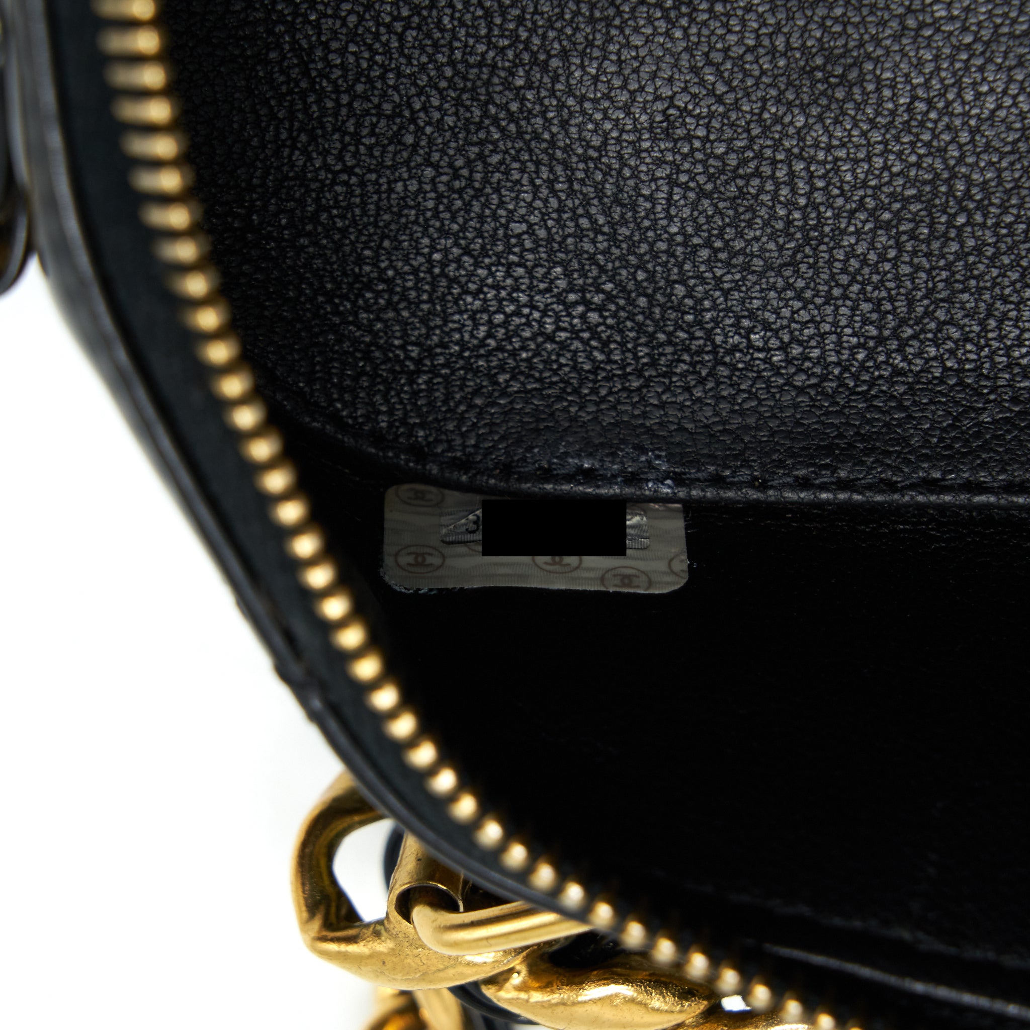 CHANEL VINTAGE TOP HANDLE VANITY CASE PATENT BLACK GHW