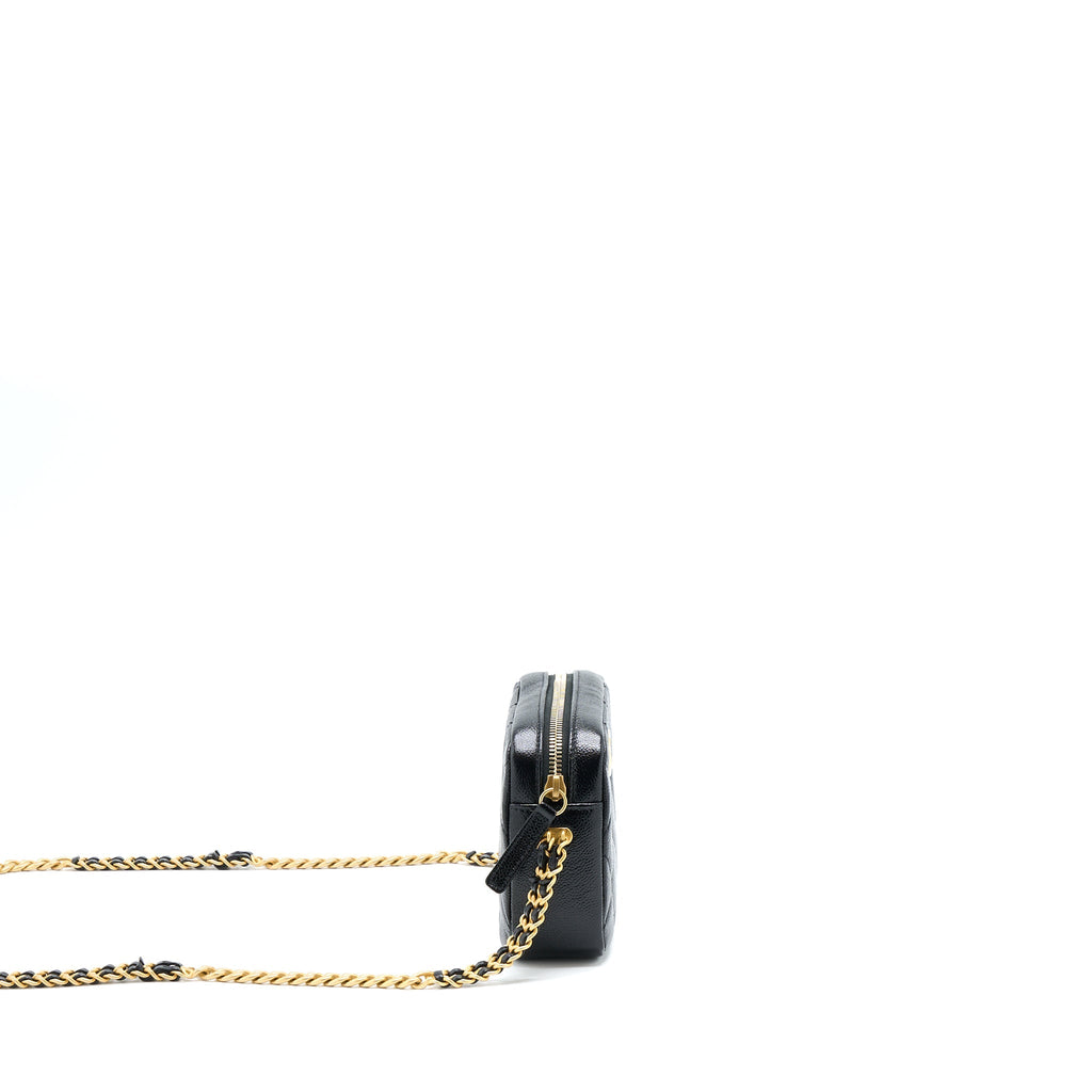 CHANEL 22P CAMERA CROSSBODY BAG CAVIAR BLACK GHW(MICROCHIP)
