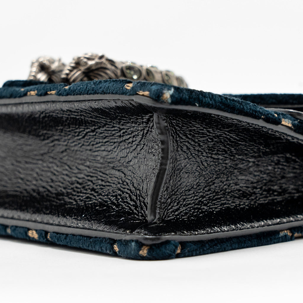 GUCCI DIONYSUS SUPER MINI BAG VELVET DARK BLUE SHW