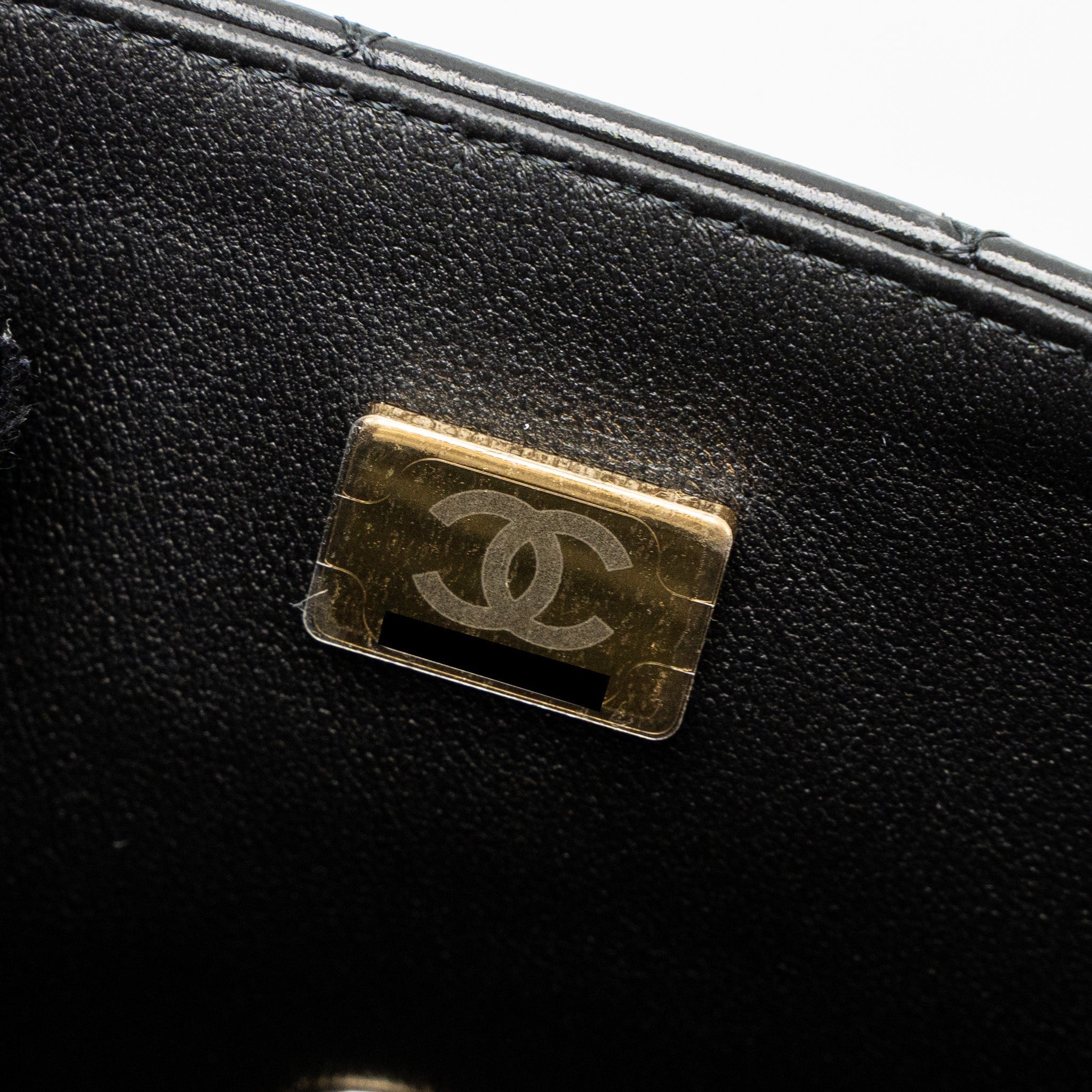 CHANEL MINI RECTANGULAR FLAP BAG LAMBSKIN BLACK LGHW (MICROCHIP)