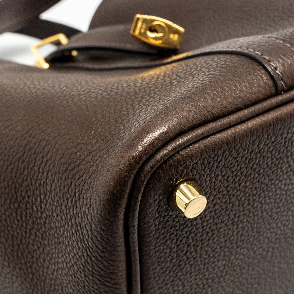 HERMES PICOTIN 18 LOCK BAG BARENIA FAUBOURG EBENE GHW