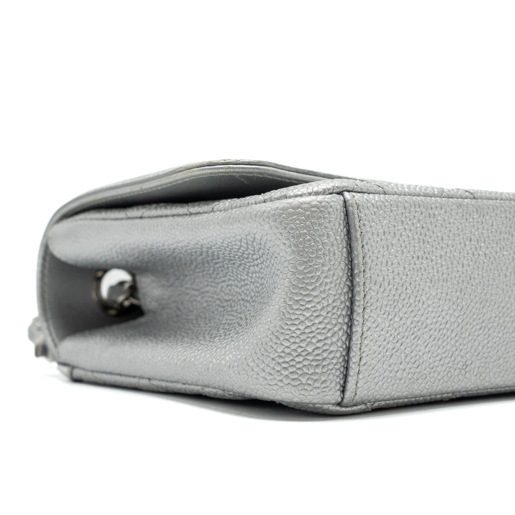 CHANEL FILIGREE FLAP BAG CAVIAR SILVER SHW