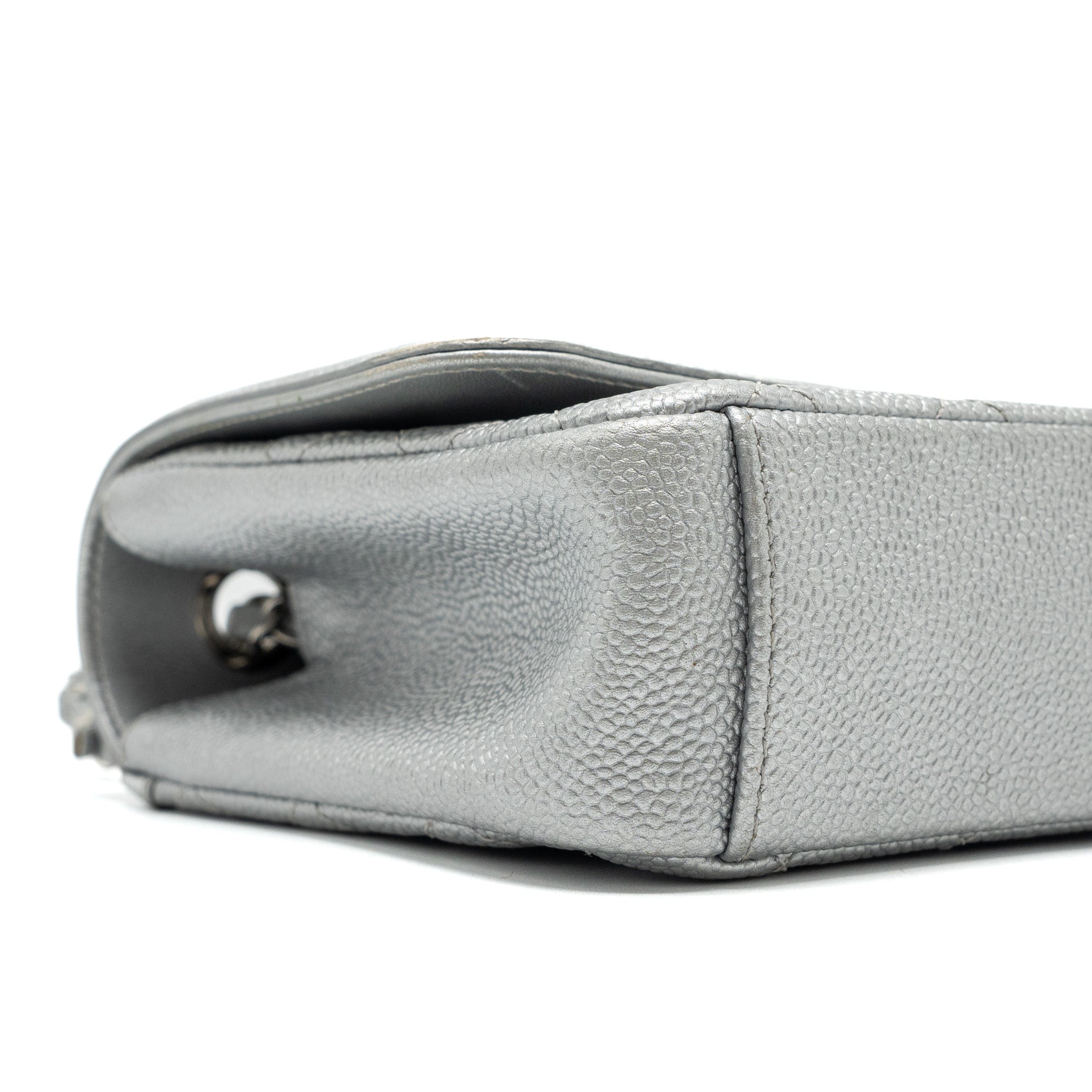 CHANEL FILIGREE FLAP BAG CAVIAR SILVER SHW