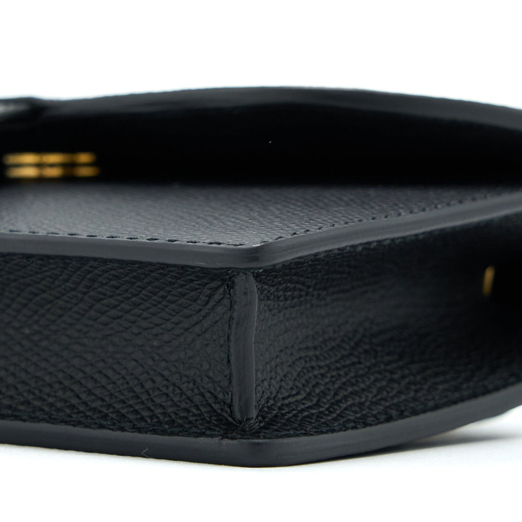 DIOR SADDLE BELT POUCH GRAINED CALFSKIN BLACK GHW