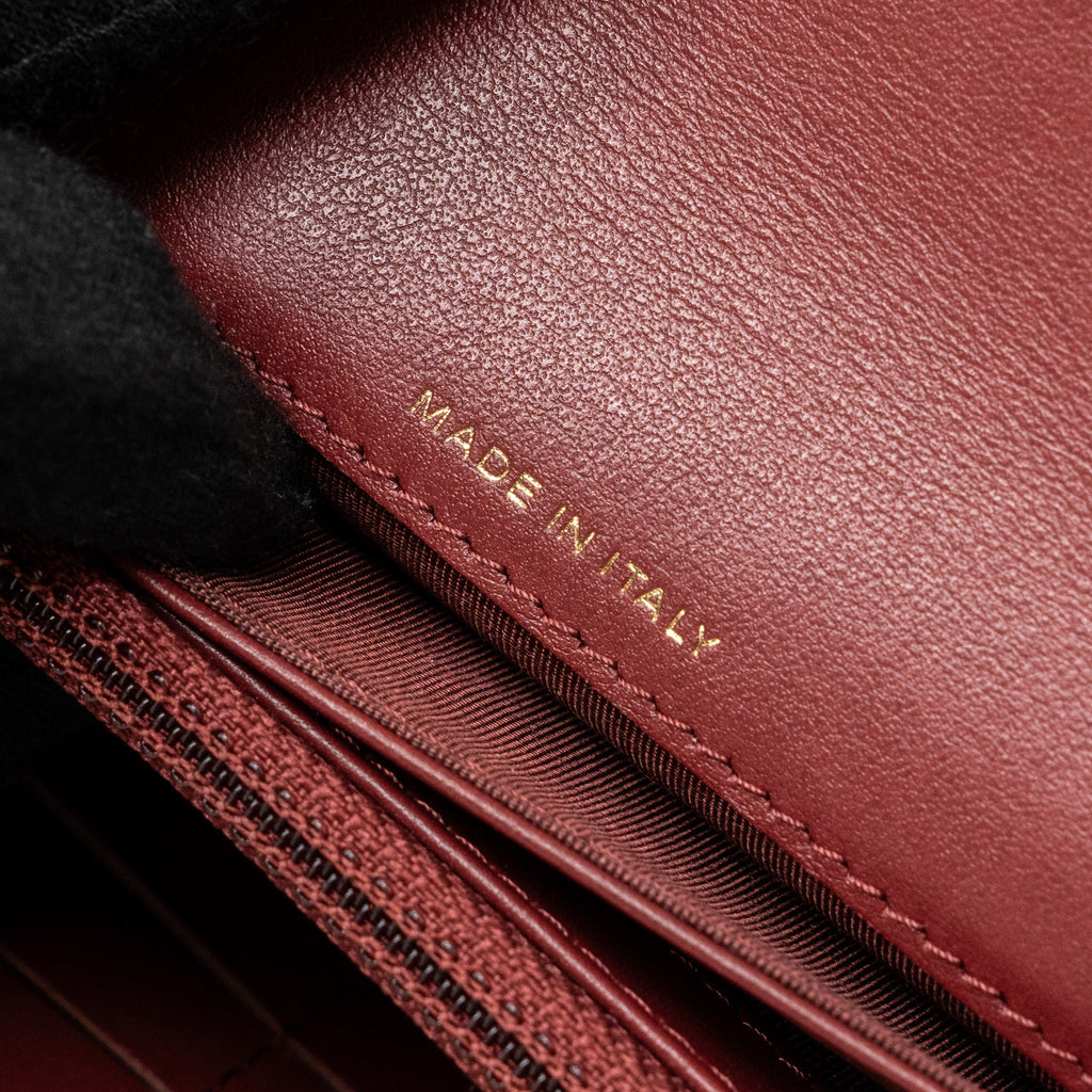 CHANEL FLAP LONG WALLET CALFSKIN RED GHW