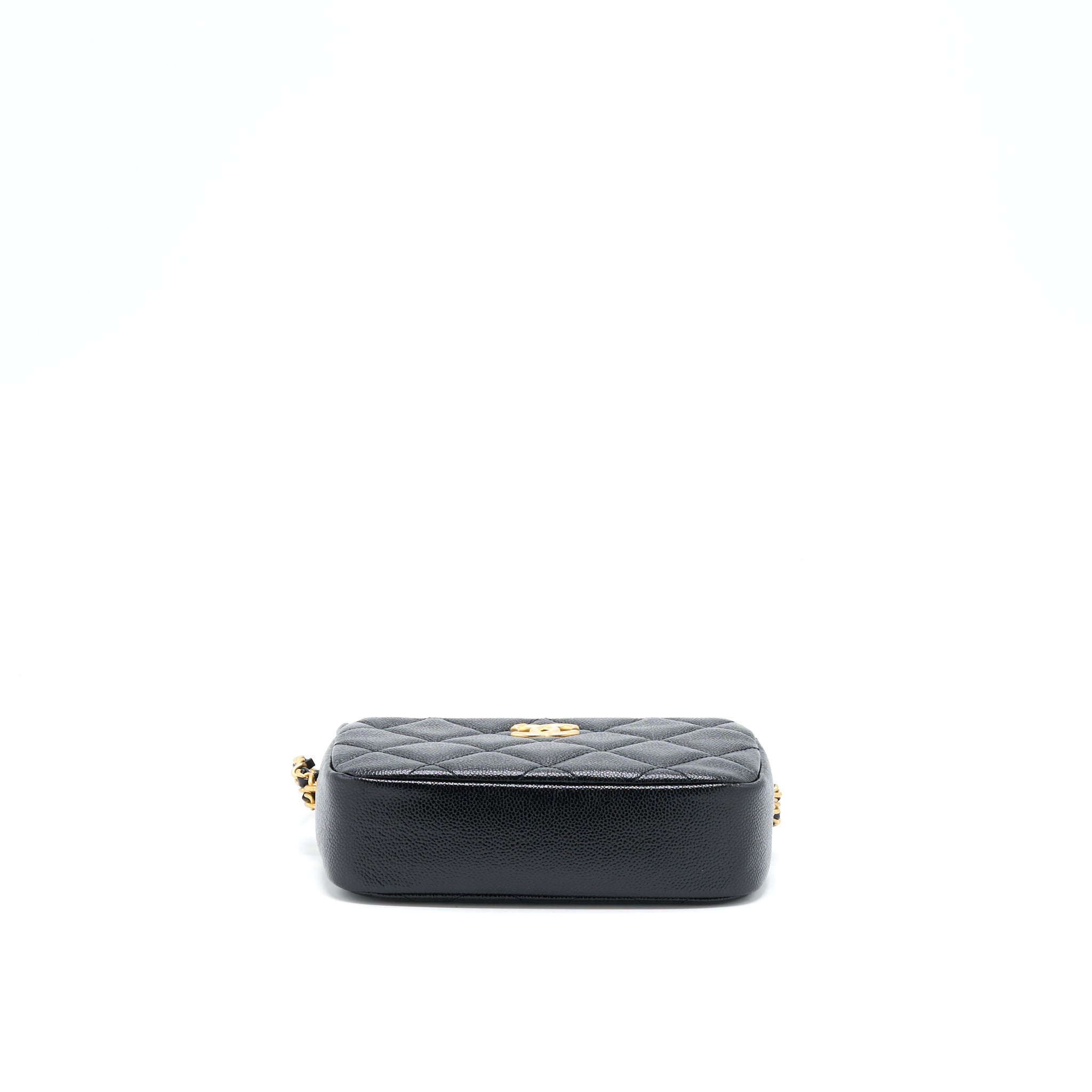 CHANEL 22P CAMERA CROSSBODY BAG CAVIAR BLACK GHW(MICROCHIP)