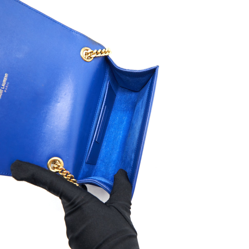 SAINT LAURENT/YSL MINI KATE BAG TASSEL ELECTRIC BLUE GHW