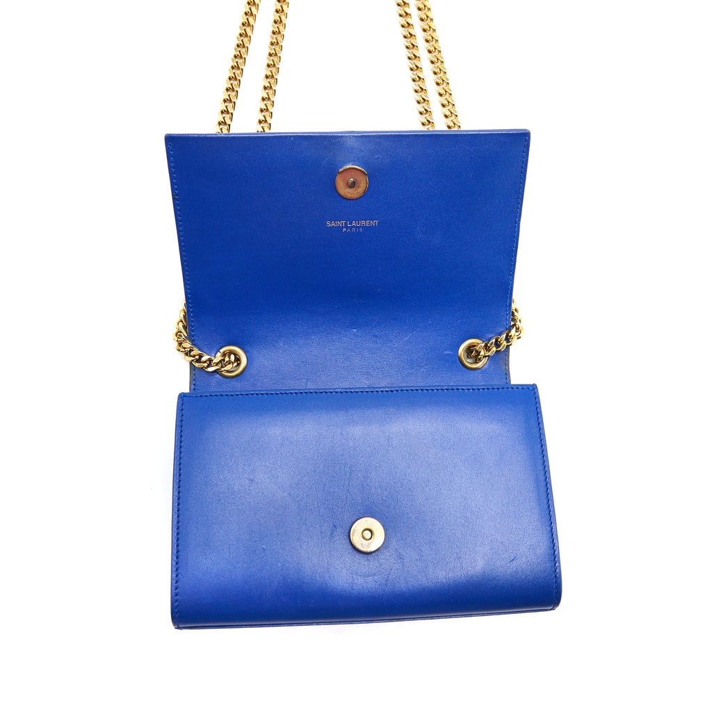 SAINT LAURENT/YSL MINI KATE BAG TASSEL ELECTRIC BLUE GHW