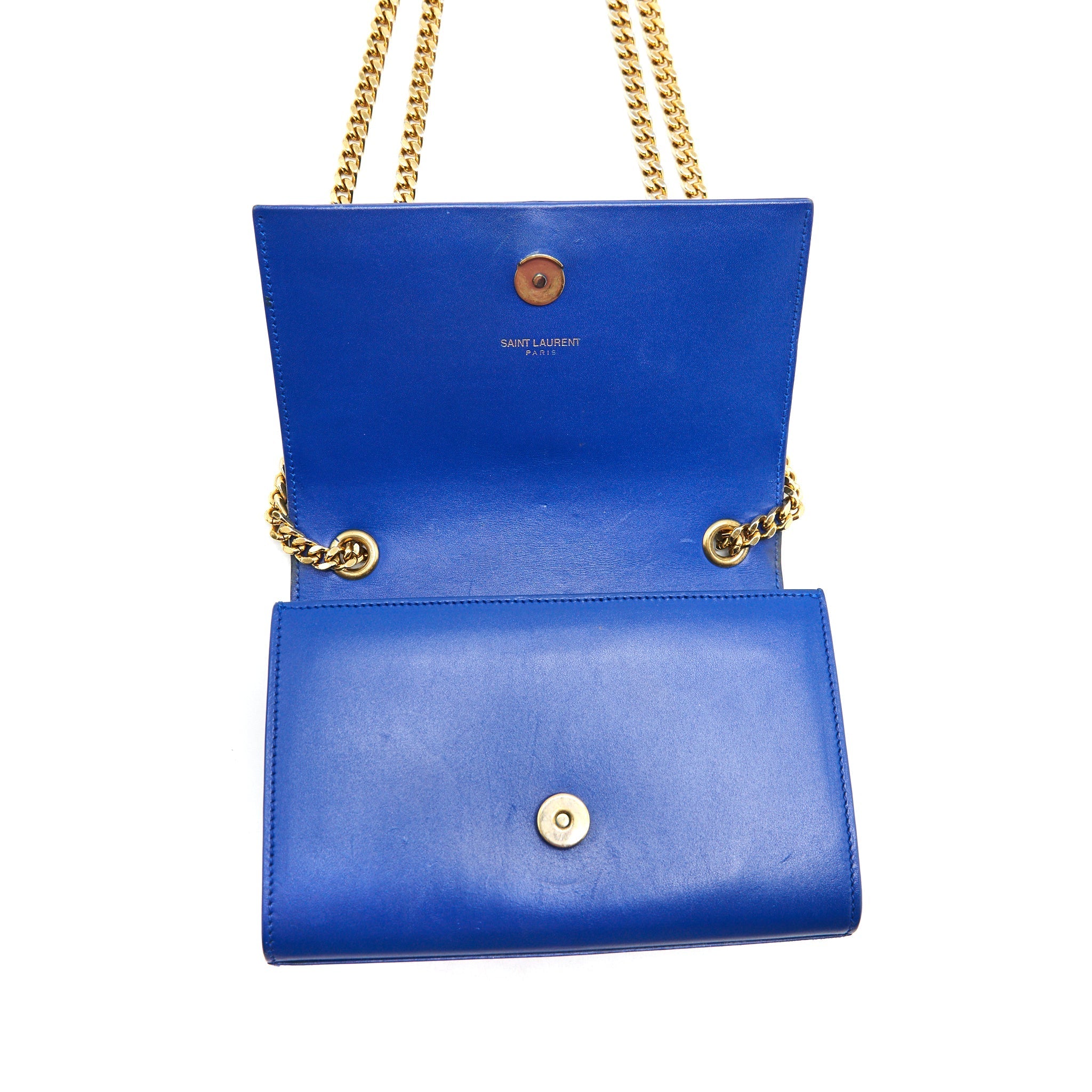 SAINT LAURENT/YSL MINI KATE BAG TASSEL ELECTRIC BLUE GHW