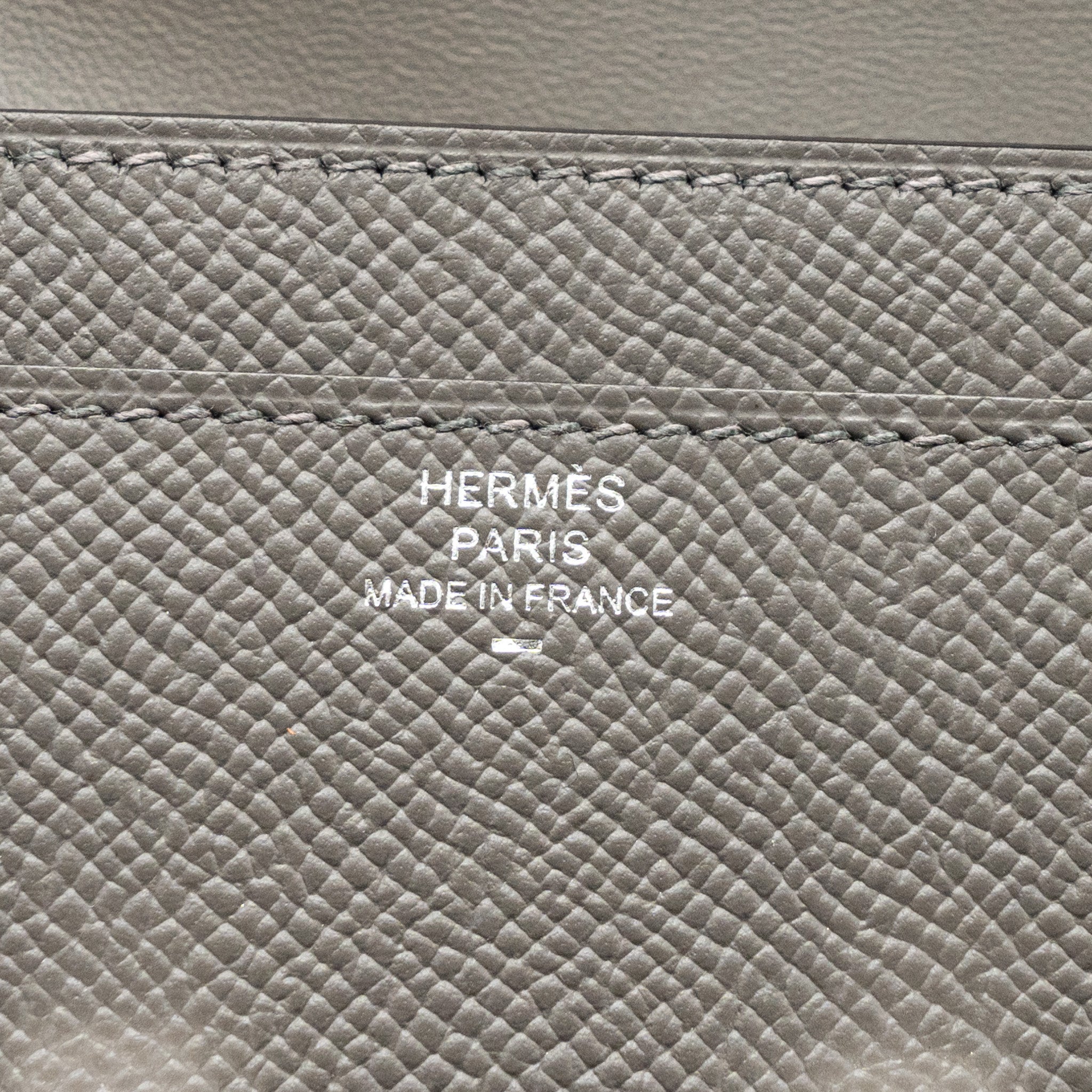 HERMES CONSTANCE TO GO EPSOM LIZARD BUCKLE GRIS MEYER/GRIS FONCE SHW