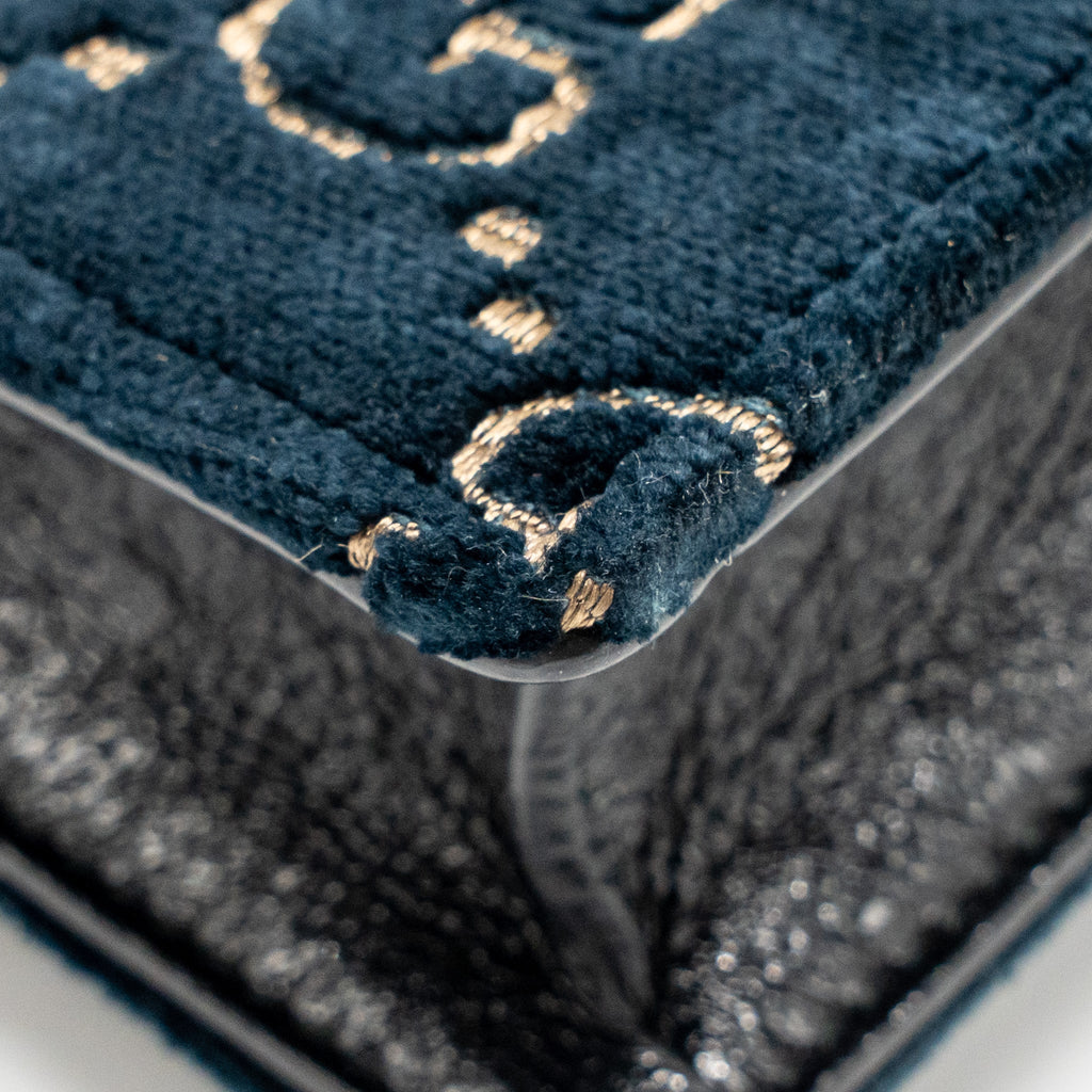 GUCCI DIONYSUS SUPER MINI BAG VELVET DARK BLUE SHW
